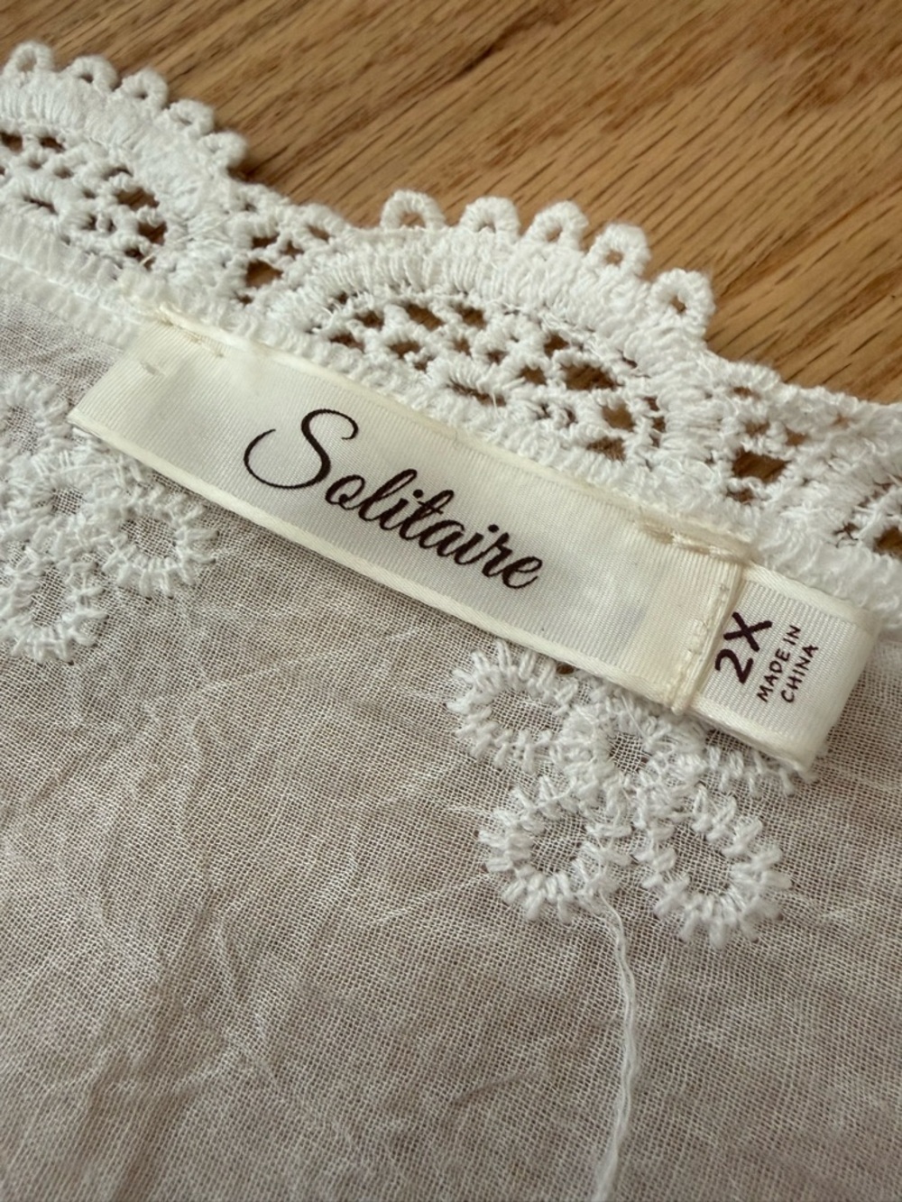 Cotton Blend Crochet Trim Lightweight Longline Kimono Crisp White Beachy 2X - Picture 3 of 11